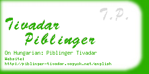 tivadar piblinger business card